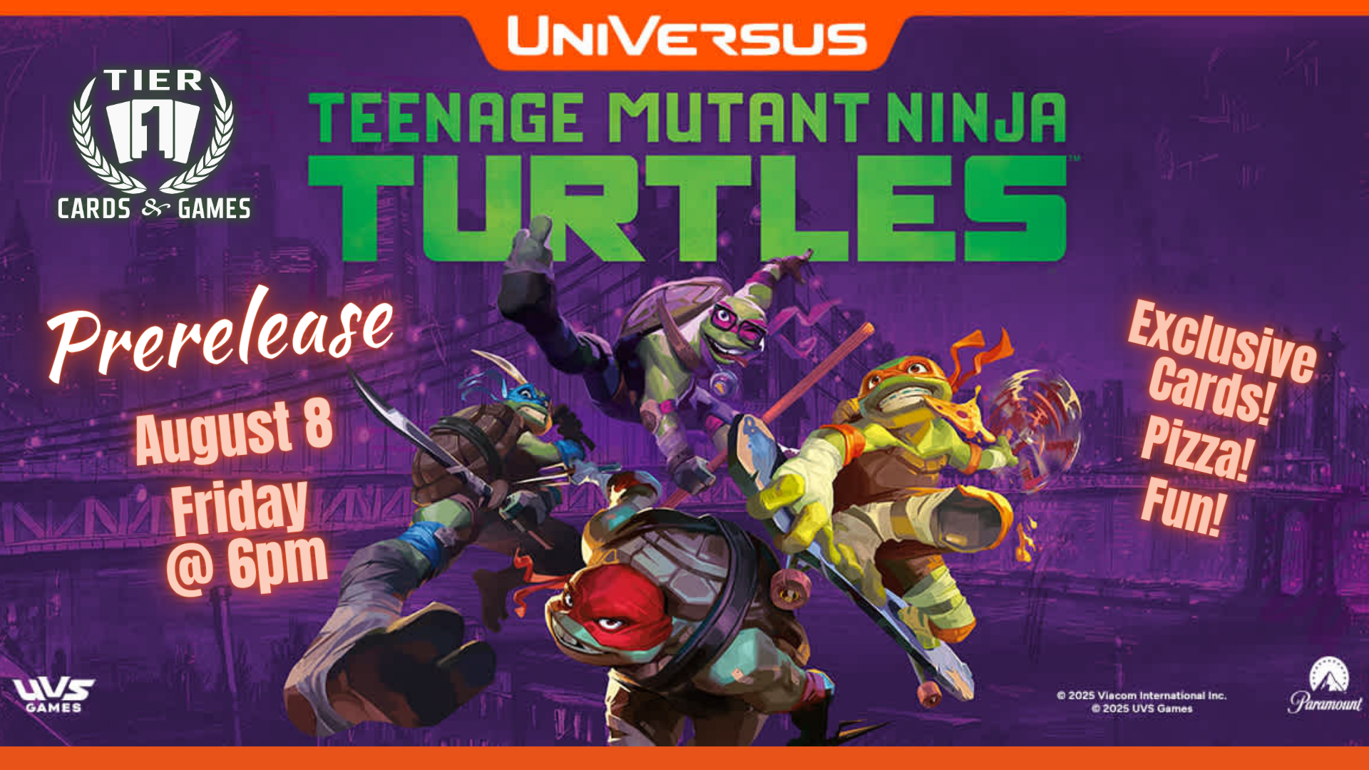 Universus: Teenage Mutant Ninja Turtles (TMNT) Prerelease - 8/8/25