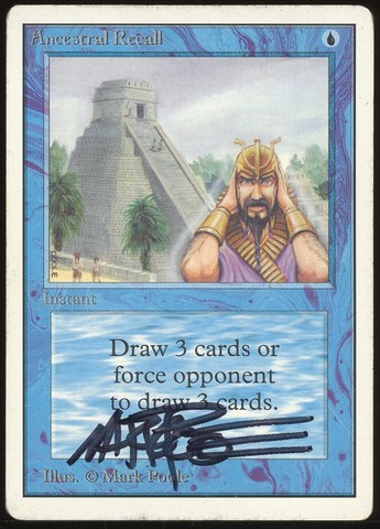 Ancestral Recall - HP *Signed _11315