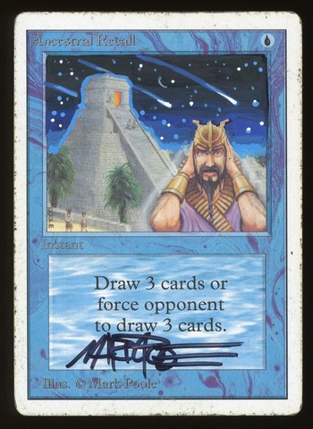 Ancestral Recall - HP *Signed *Altered _12474