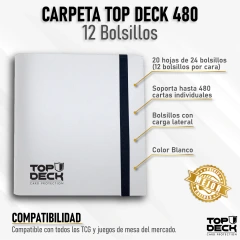 TOP DECK - Carpeta 480 - Blanca - 12 bolsillos - 20 hojas