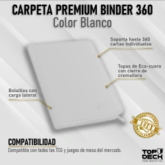 TOP DECK - Carpeta PREMIUM Binder 360 - Blanca - 9 bolsillos - 20 hojas