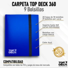 TOP DECK - Carpeta 360 - Azul - 9 bolsillos - 20 hojas