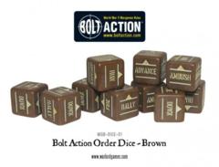 Bolt Action Orders Dice - Brown (12)