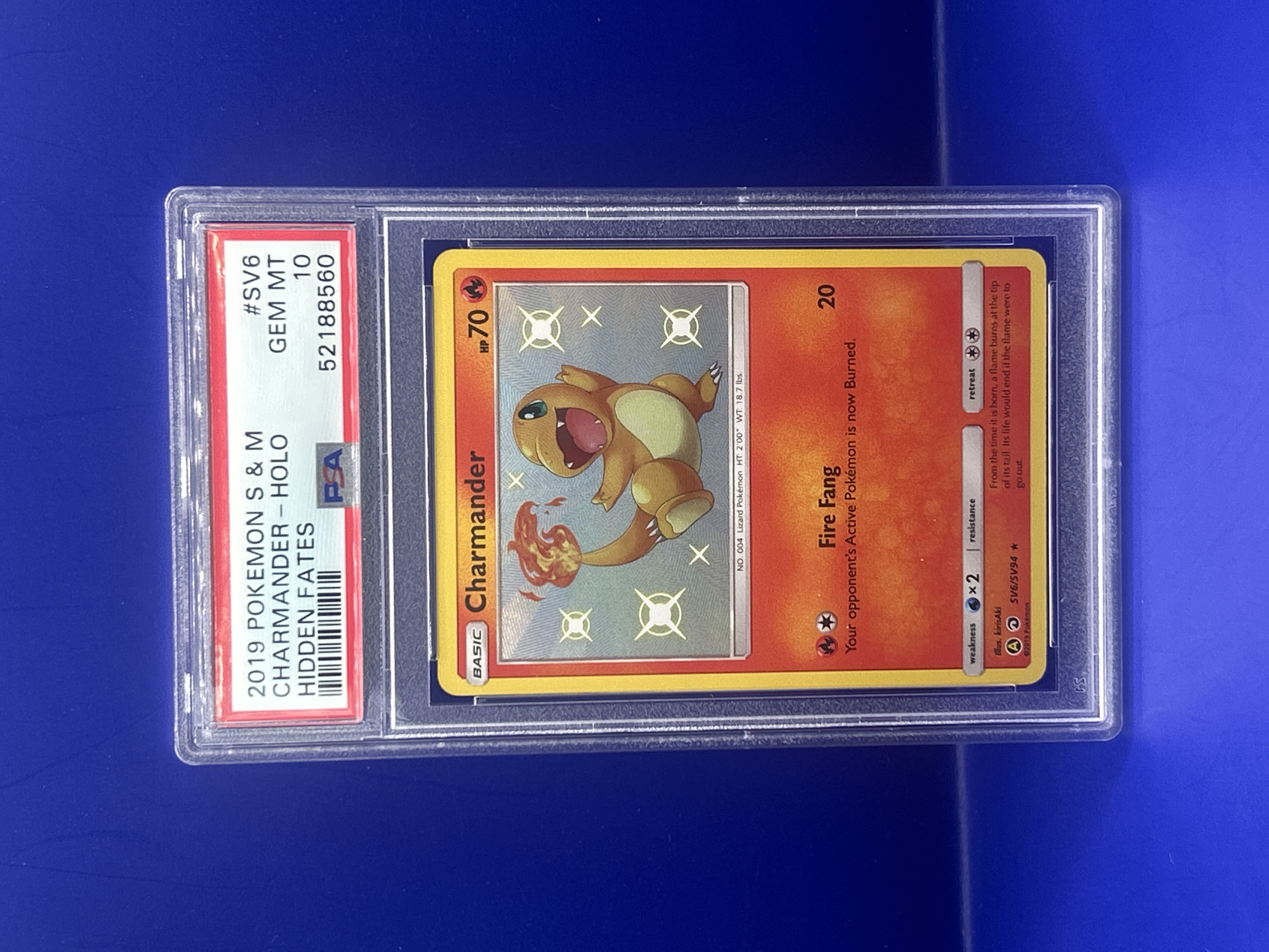 Charmander (SV6/SV94) - Holo Rare - Hidden Fates [PSA 10]