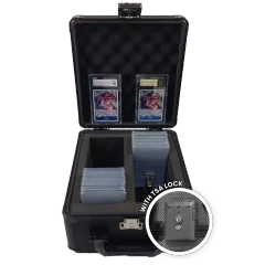 EVORETRO Aluminum Graded Card Storage Box, TSA Lock - BLUE