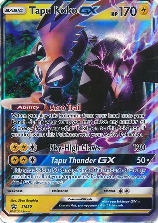Slightly Played, English - 1 x Pokemon Tapu Koko GX - SM50 - Promo
