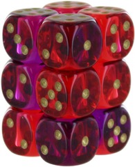 CHESSEX - GEMINI 12D6 RED-VIOLET/GOLD 16MM
