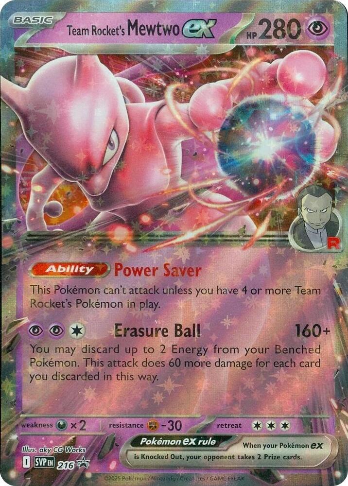 NM-Mint, English - 1 x Pokemon Team Rocket's Mewtwo ex - SVP216