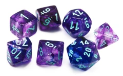 Nebula Mega-hedral 7-Die Set - Nocturnal/Blue (Glows in the Dark)