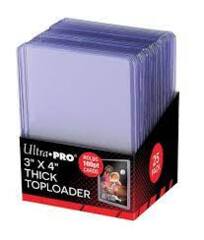 THICK TOPLOADER 3'' X 4''   - HOLD 100 PTS CARDS