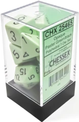 Opaque - Polyhedral 7-Dice Set - Pastel Green/Black