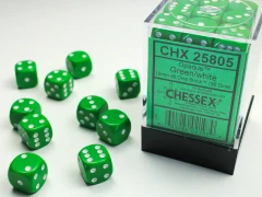 CHESSEX - OPAQUE 36D6 Green/White 12MM