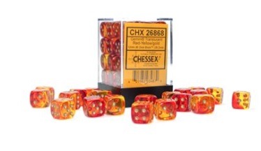 GEMINI 36D6 TRANSLUCENT RED-YELLOW/GOLD 12MM