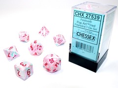 Festive Polyhedral 7-Dice Set - Pop Art/Red