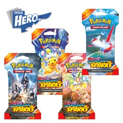 Scarlet & Violet - Surging Sparks Sleeved Booster Pack Art Bundle (Set of 4)