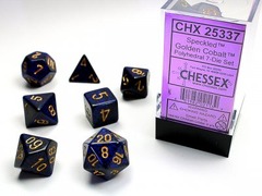 Speckled - Polyhedral 7-Dice Set - Golden Cobalt