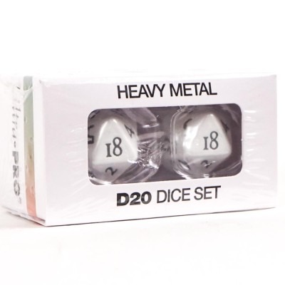 UP DICE - D20 - HEAVY METAL VIVID WHITE