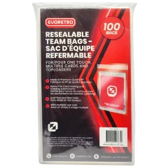 RESEALABLE TEAM BAGS - FOR ONE TOUCH, MULTIPLE CARDS AND TOPLOADERS
