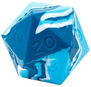 Bright Blue and White Bounce Ball D20