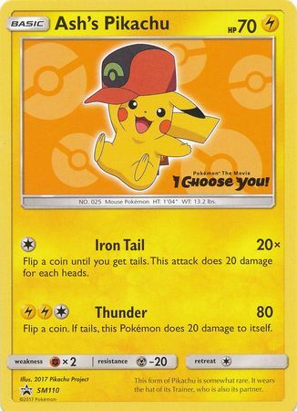 Ashs Pikachu - SM110 - Non-Holo Promo