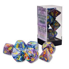 Chessex - Festive Mega-Hedral 7-Die Set Mosaic w/ Yellow