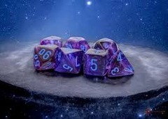 Chessex - Nebula Mega-Hedral 7-Die Set Nocturnal w/ Blue