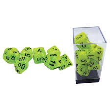 Chessex - Vortex Mega-Hedral 7-Die Set Bright Green w/ Black