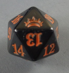 MTG Spin Down Life Counter D20 Planechase Anthology - Orange on Black