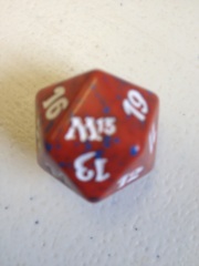 MTG Spin Down Life Counter D20 Dice M13 Red