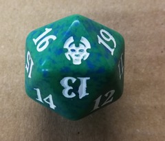 MTG Spin Down Life Counter D20 Dice Theros Beyond Death - Green