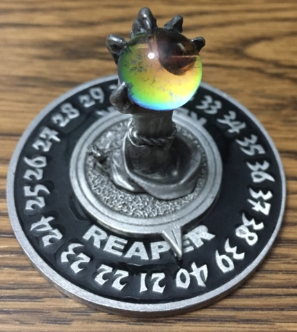 1995 Demon Claw (Black Base) with Crystal Ball - Reaper Miniatures Scrye Life Counter Pewter D&D