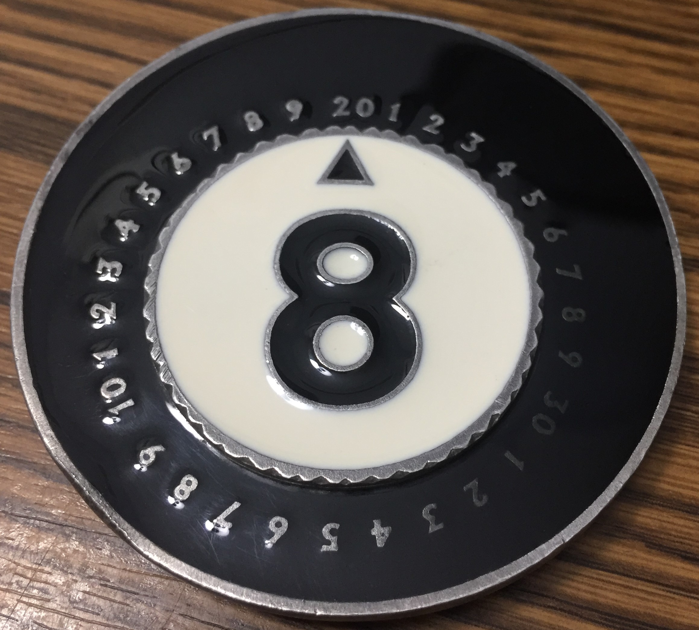 1996 Unhinged Magic 8 Ball ProCounters - Pro Counters Life Counter Reaper MTG Magic Miniatures Pewter Metal Enamel Procounter