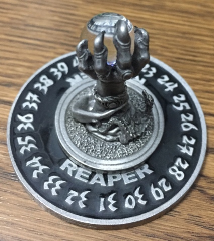 1995 Demon Claw (Black Base) with Crystal Ball - Reaper Miniatures Scrye Life Counter Pewter D&D