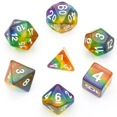 Foam Brain Games Dice Block 7ct Polyhedral -Translucent Rainbow - FBG1039
