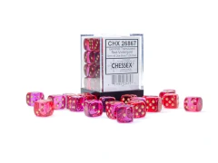 Chessex Dice Block 36ct 12mm D6 - Gemini Translucent Red-Violet with Gold Pips - CHX26867