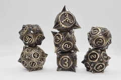 Foam Brain Games Dice Metal Case 7ct Polyhedral - Meteor Storm: Bronze Asteroid - FBG4378