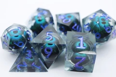 Foam Brain Games Dice Block 7ct Polyhedral - Moving Eye Blue Cyclops - FBG2518