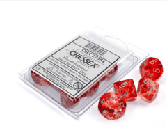 Nebula Red/silver Luminary Set of Ten d10s CHX27354