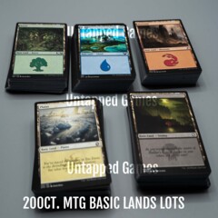 200 MTG Basic Lands Assorted Card Lot