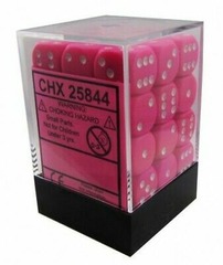 Chessex Dice Block 36ct 12mm D6 - Opaque Pink with White Pips - CHX25844