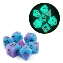 Foam Brain Games Dice Block 7ct Polyhedral - Glow-in-the-Dark Supernova - FBG1213