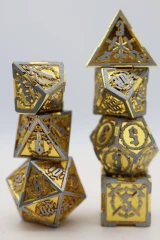 Foam Brain Games Dice Metal Case 7ct Polyhedral - Crossed Swords: King Slayer's Sword - FBG4107