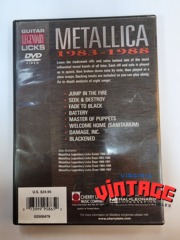 Metallica Guitar Legendary Licks Metallica 1983-1988 DVD- Pre Owned - Acceptable Condition