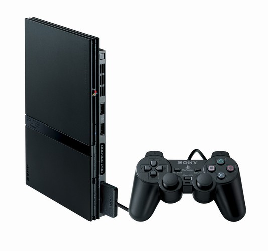 Good PlayStation 2 Slim Console in Black with controller - WORKS