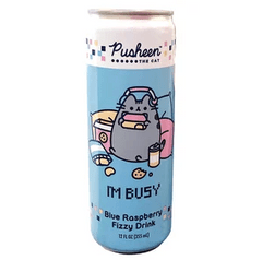 PUSHEEN BLUE RASPBERRY FIZZY DRINK 12 OZ CAN