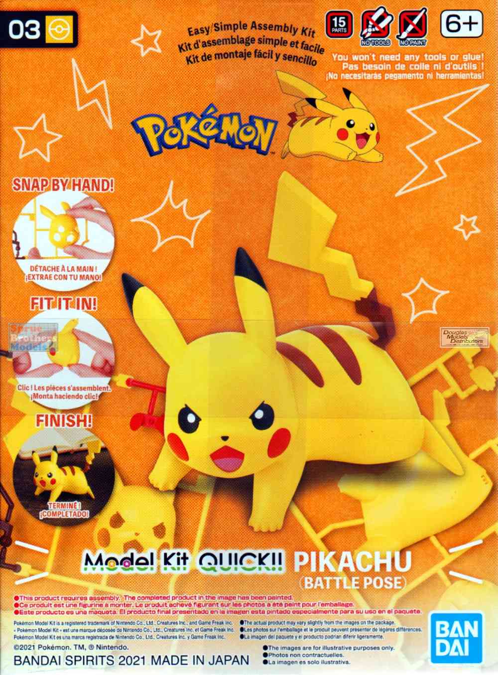 PIKACHU (Battle Pose) Bandai Spirits Pokemon Model Kit Quick PIKACHU (Battle Pose) Bandai Spirits Pokemon Model Kit Quick