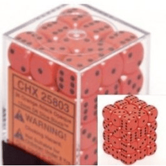 Chessex: Opaque Orange/Black 12Mm D6 Dice Block