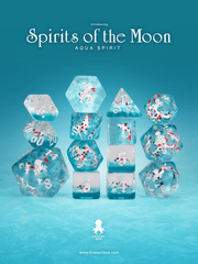 SPIRITS OF THE MOON: AQUA SPIRIT 14PC INCLUSION DICE SET