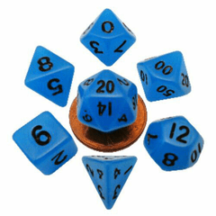 7 Count Poly Dice Set: Glow Blue