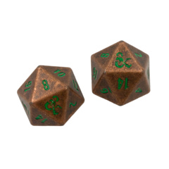 Ultra Pro Heavy Metal 2-Dice Set D20 Copper Green
